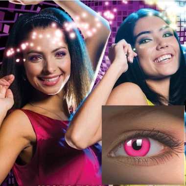 Carnaval roze kleur lenzen uv